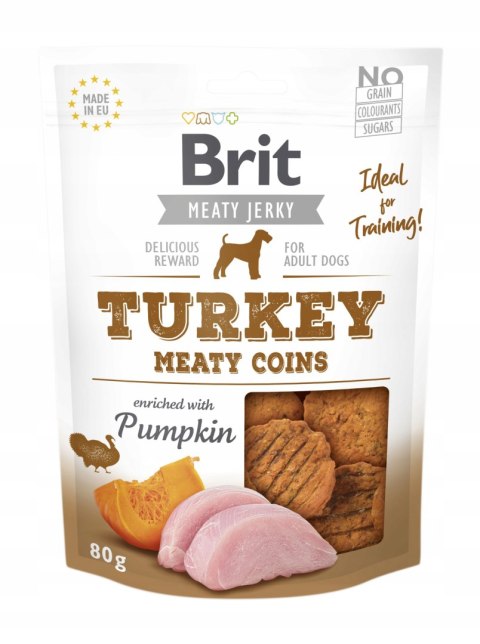 BRIT JERKY TURKEY MEATY COINS PUMPKIN 200 DUŻE OPAKOWANIE