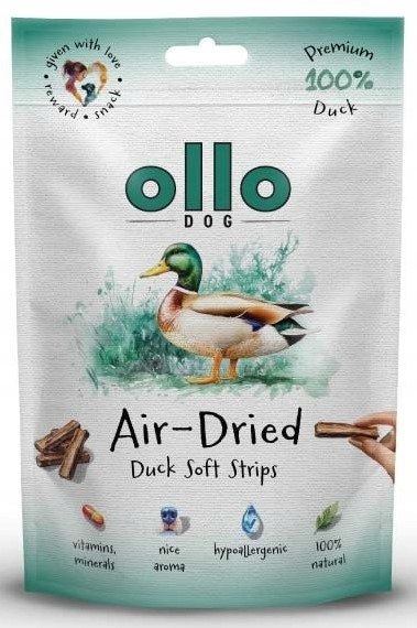 Ollo Air Dried DUCK Strips suszone miękkie paski z kaczki dla psa 80g