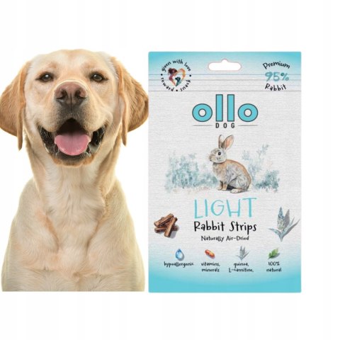Ollo - Air Dried - Light Rabbit Strips 80g - Królik - Przysmaki funkcyjne d