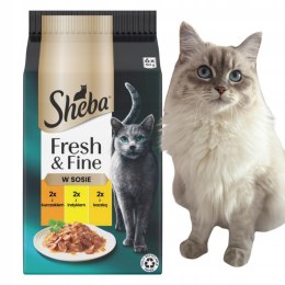 Sheba Fresh & Fine Saszetki 6x50g Mokra Karma Dla Kota W Sosie Mix 3 Smaków