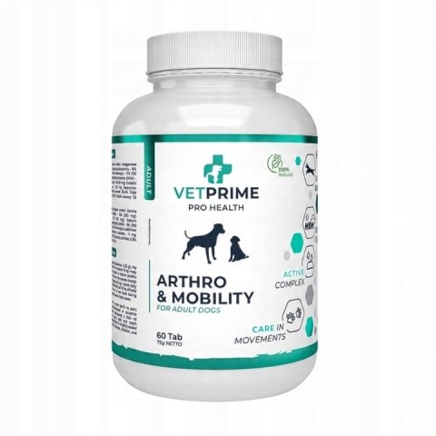 VETPRIME ARTHRO & MOBILITY ADULT 60 TAB Suplement na stawy dla psów chondro