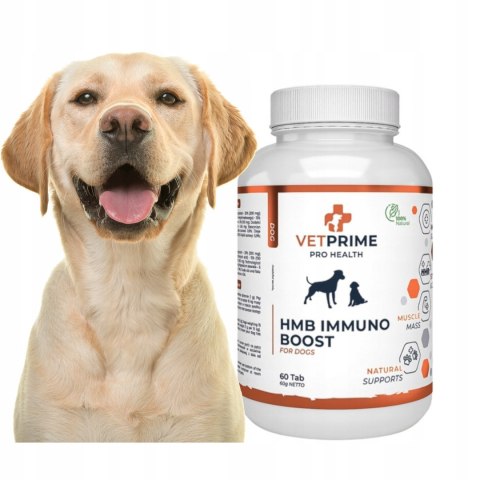 VETPRIME IMMUNO + HMB 60 TAB SUPLEMENT NA ODPORNOŚĆ, WZROST MASY MIĘŚNIOWEJ