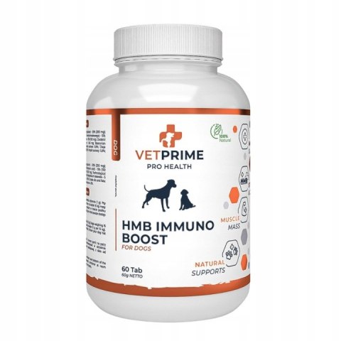 VETPRIME IMMUNO + HMB 60 TAB SUPLEMENT NA ODPORNOŚĆ, WZROST MASY MIĘŚNIOWEJ