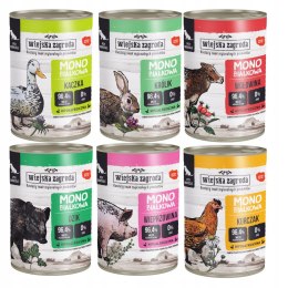 Wiejsjka Zagroda Mix MONO smaków dla psa dorosłego 6X400