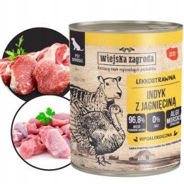 Wiejska Zagroda 800g indyk z jagnięciną puszka w zestawie