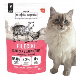 Wiejska Zagroda Karma mokra dla kota Fileciki Kurczak z jagnięciną (dorosły