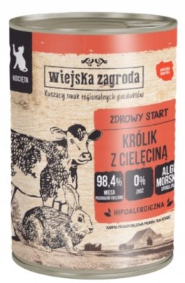 Wiejska Zagroda Królik z cielęciną 400g dla kociąt
