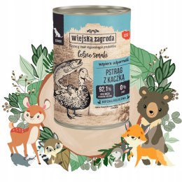 Wiejska Zagroda Leśne Smaki Pies Pstrąg z kaczką 400g puszka SENIOR