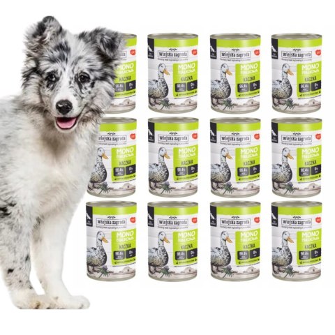 ZESTAW Wiejska Zagroda Karma mokra dla psa Monobiałkowa Kaczka (dorosły) 12