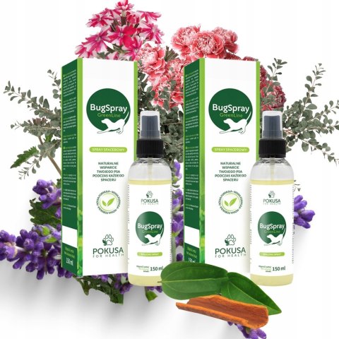 2 x POKUSA GreenLine Bug Spray Sprej spacerowy przeciw kleszczom dla psa ko