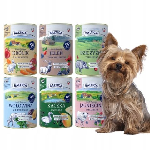 BALTICA PUSZKI MIX WSZYSTKICH SMAKÓW JAGNIĘCINA DZICZYZNA KRÓLIK 6x400