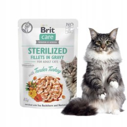 BRIT CARE CAT FILLETS GRAVY STERILIZED TENDER TURKEY POUCH 85g