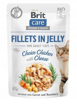 BRIT CARE FILLETS IN JELLY KURCZAK Z SEREM SASZETKA DLA KOTA 85 G