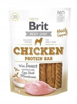 BRIT JERKY CHICKEN PRITEIN BAR WITH INSECT & EGG SHELL MEMBRANE 80G