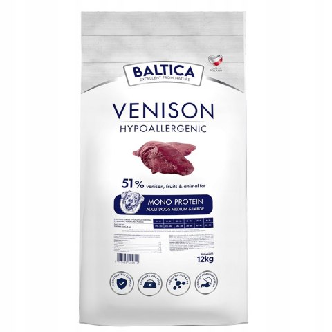 Baltica VENISON & RICE 12KG DUŻE RASY dziczyzna dla psów z alergią