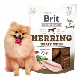 Brit Jerky Herring Meaty coins 80g Suszone przysmaki dla psa Śledź i Algi