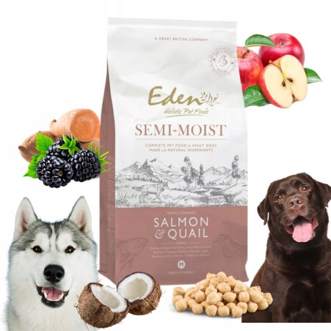 Eden SEMI-MOST SALMON QUAIL półwilgotna Łosoś Przepiórka 2 kg