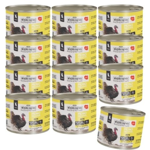 KARMA KOCIĄT WIEJSKA ZAGRODA KARMA MONOPROTEINOWA MONOBIAŁKOWA INDYK 12X200