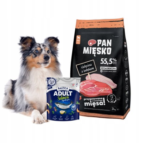 PAN MIĘSKO CIELĘCINA Z INDYKIEM M 3KG + próbka Baltica