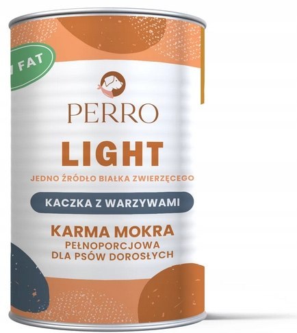 PERRO LIGHT Karma mokra Kaczka z warzywami - monobiałkowa dla psów dorosłyc