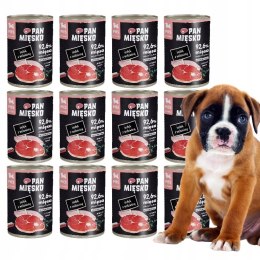 Pan Mięsko Indyk z wołowiną PUPPY 12X400 Zestaw Puszki SZCZENIAK