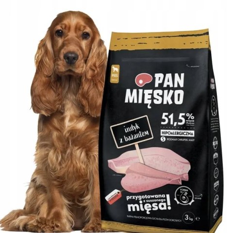 Pan Mięsko Karma PIES indyk z bażantem chrupki S 3kg