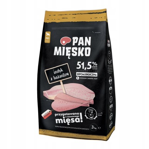 Pan Mięsko Karma PIES indyk z bażantem chrupki S 3kg