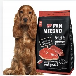 Pan Mięsko Karma PIES wołowina z koziną chrupki M 3kg