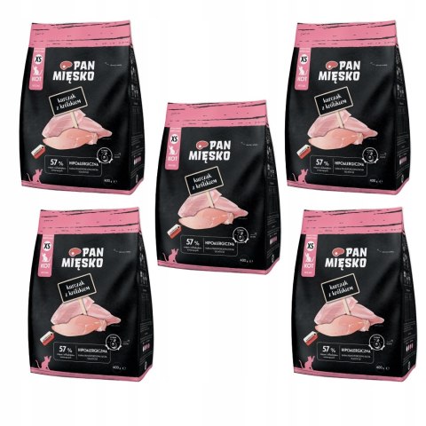 Pan Mięsko Kurczak z królikiem PAKIET PRÓBNY 5X400 karma dla kociąt