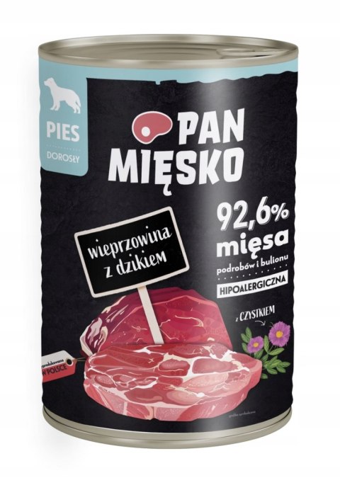 Pan Mięsko pies mokra WIEPRZOWINA Z DZIKIEM 400g