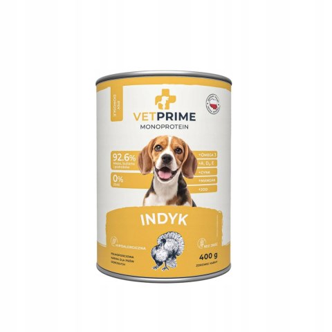 VetPrime Monoprotein INDYK - Karma Mokra dla Psów Dorosłych 400g