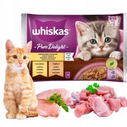 Whiskas Pure Delights JUNIOR DROBIOWE FRYKASY w gararetce 4X85g saszetki d