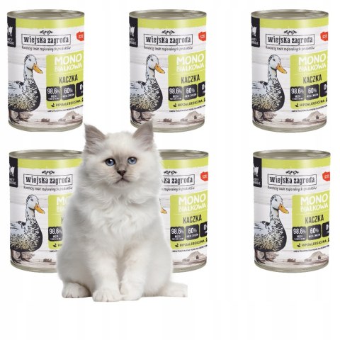 Wiejska Zagroda Monobiałkowa Kaczka dla kota 6x400