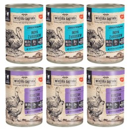 Wiejska Zagroda dla Kota Mix 6x400g Kurczak z kaczką, Insyk z łososiem