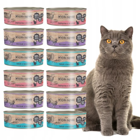 Wiejska Zagroda dla kota mix smaków 12x85 puszki