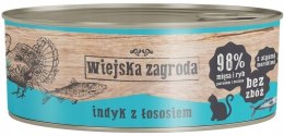 Wiejska Zagroda indyk z łososiem 85g dla kota