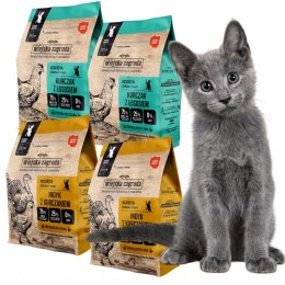 ZESTAW Wiejska Zagroda KOCIAK Indyk z Kurczakiem Kurczak z Łososiem 4X0,4KG