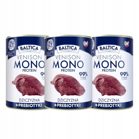 BALTICA MONOBIAŁKOWA VENISON KARMA DLA PSA DZICZYZNA 400G