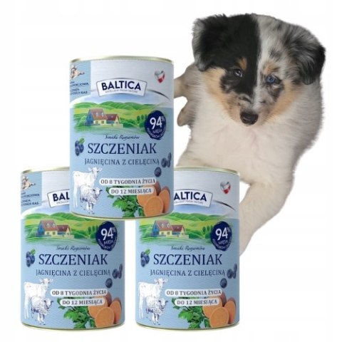 BALTICA SZCZENIAK JAGNIĘCINA Z CIELĘCINĄ 3X400 ZESTAW