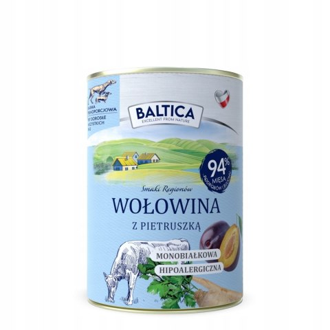 BALTICA WOŁOWINA INDYK JAGNIĘCINA 9x400 Mokra karma Puszki