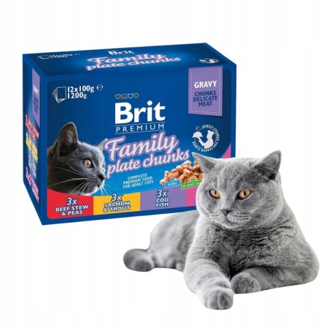 Brit Family Plate Chunks 12x85 Pouch Saszetki kot