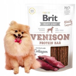 Brit Jerky Venison COLLAGEN Protein bar 80g Suszone przysmaki dla psa Dzik