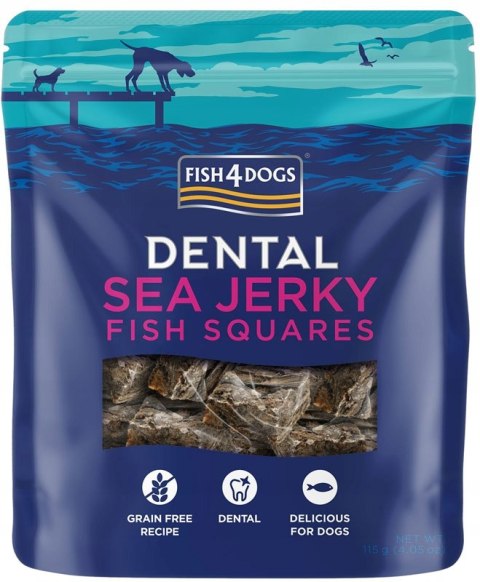 Fish4Dogs Dental Sea Jerky Fish Squares przysmak dla psa 115g f4d