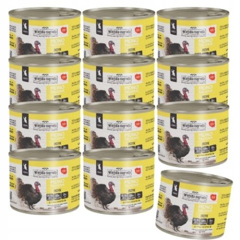 KARMA KOCIĄT WIEJSKA ZAGRODA KARMA MONOPROTEINOWA MONOBIAŁKOWA INDYK 12X200