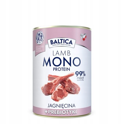 MONOBIAŁKOWA KARMA JAGNIĘCINA Zestaw BALTICA VETPRIME 6x 400g LAMB HYPOALER