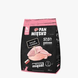 PAN MIĘSKO KARMA SUCHA DLA KOTA KURCZAK Z KRÓLIKIEM XS 5x400G