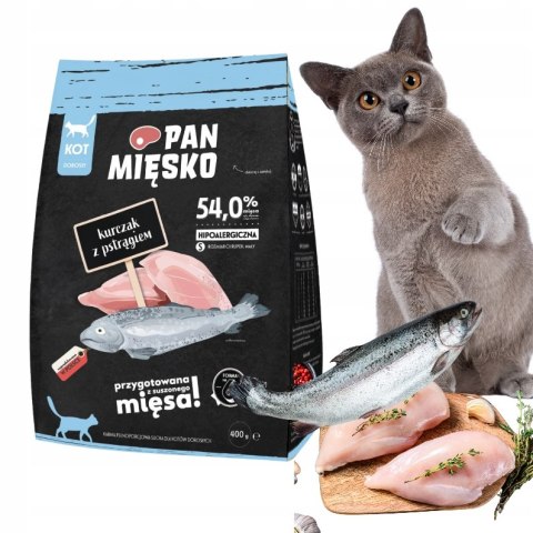 Pan Mięsko karma sucha dla kota Kurczak z pstrągiem S 400g