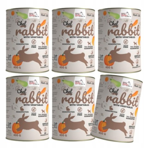 Syta Micha CHEF ZESTAW MONOPROTEIN 6x400G KRÓLIK RABBIT DLA ALERGIKA