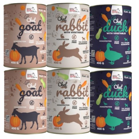 Syta Micha CHEF ZESTAW MONOPROTEIN 6x400G MIX SMAKÓW