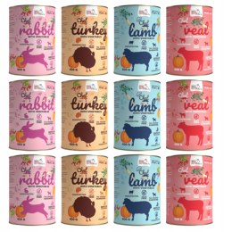 Syta Micha Chef JUNIOR 12X400 ZESTAW KRÓLIK INDYK JAGNIĘCINA CIELĘCINA